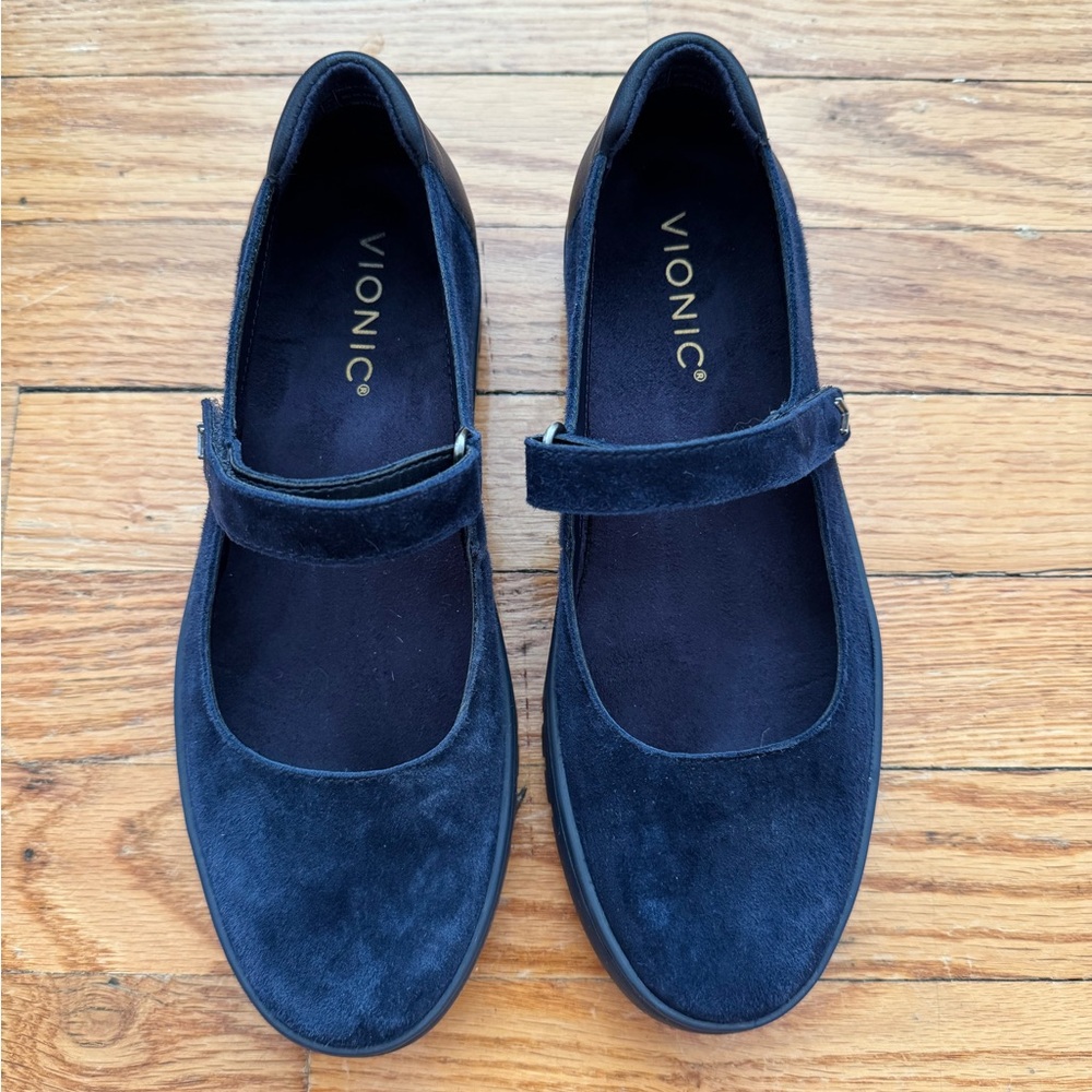 Vionic Uptown Mary Jane - Navy Blazer Suede - Picture 2 of 5